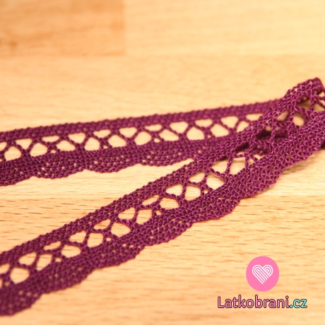 Krajka paličkovaná bordo