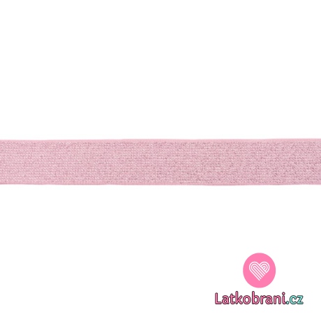 Plochá prádlová pruženka světle růžová s lurexem 