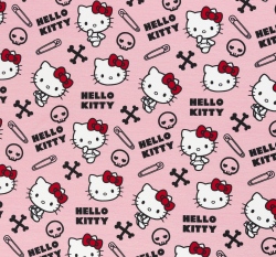Úplet potisk Hello Kitty na růžové