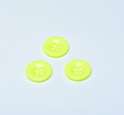 Knoflík hladký, lesklý, žlutý 25mm