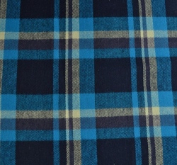 Bavlněný flanel tmavě modrá kostka