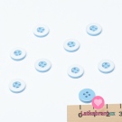 Knoflík kulatý, světle modrý s bílým okrajem