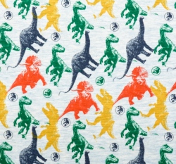 Úplet potisk dinosaurus z Jurského světa na modré melé