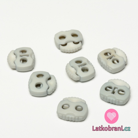 Brzdička dvojcestná 20x20mm Šedá světlá