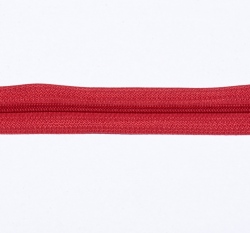 Metrážový zip spirálový 3 mm Červená