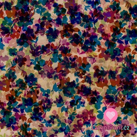 Softshell zimní potisk květy růžové ve třech vrstvách