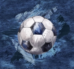 Panel fotbalový míč na modré