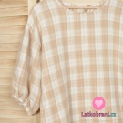 Dvojitá gázovina / mušelín růžová kostka na bílé, oboustranná 