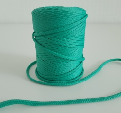 Šňůra oděvní kulatá  PES 4 mm světlý smaragd
