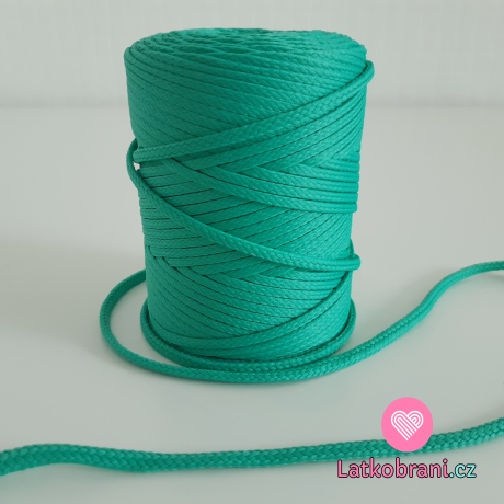 Šňůra oděvní kulatá  PES 4 mm světlý smaragd