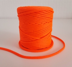 Šňůra oděvní kulatá  PES 4 mm neonově oranžová