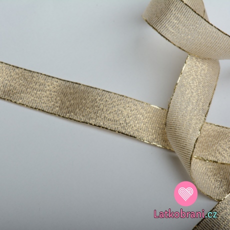 Stuha lurexová zlatá 15 mm