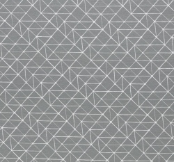 Úplet potisk bílé geometrické tvary na šedé