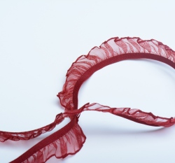 Pruženka prádlová, s volánem bordová