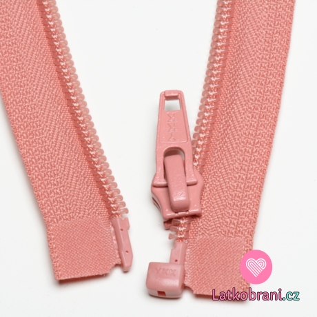 Zip spirálový dělitelný lososový 45cm