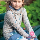 Teplákovina potisk káro na modré