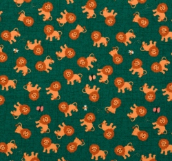 Úplet potisk lvíčci na smaragdové zelené