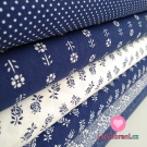 Bavlněné plátno folklórně modré žíhané 