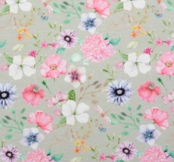 Úplet luční kvítí na světle šedé