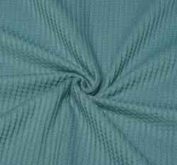 Vaflový úplet jeansově modrý