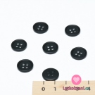 Knoflík kulatý, matný, černý s vystouplým okrajem