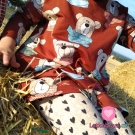 Teplákovina potisk medvídek Méďa na bordové