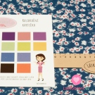 Bavlněný jednolícní úplet potisk kvítka na modré