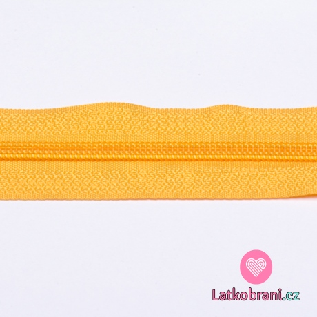 Metrážový zip spirálový 5 mm Žlutá