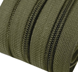 Metrážový zip spirálový 5 mm olivová