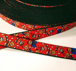 Pruženka šlová medvídci na červené 25 mm