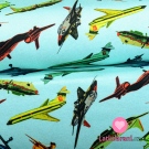 Úplet potisk letadla na modré do tyrkysova