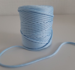 Šňůra oděvní kulatá  PES 4 mm bleděmodrá