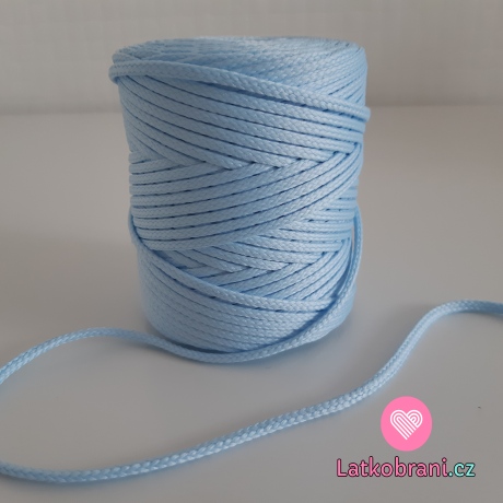 Šňůra oděvní kulatá  PES 4 mm bleděmodrá
