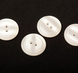 Knoflík kulatý, perleťový, bílý - velký