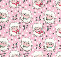 Úplet potisk ovečky na růžové