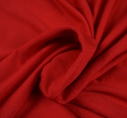 Viskózový jednobarevný úplet červený