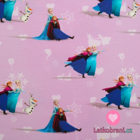 Úplet potisk Ledové království na růžové