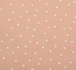 Úplet potisk rozházený puntík na světle růžové
