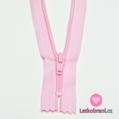 Zip spirálový nedělitelný baby růžový 15 cm