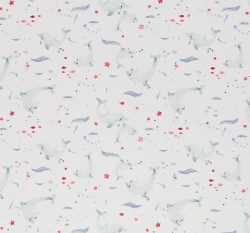 Úplet potisk delfíni na bílé