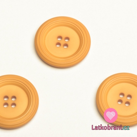 Knoflík s ozdobným okrajem hořčicový