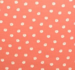 Úplet potisk sedmikrásky na růžové, BIO