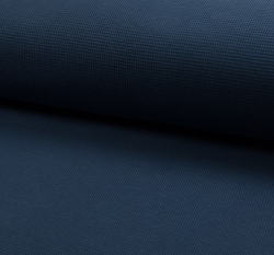 Bavlněný vaflový úplet jednobarevný modrý denim