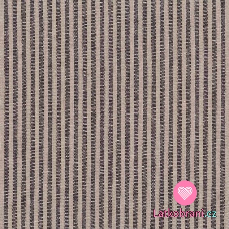 Len potisk černé proužky na béžovém podkladu