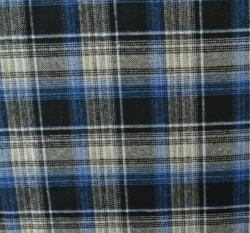 Bavlněný flanel modročerná kostka