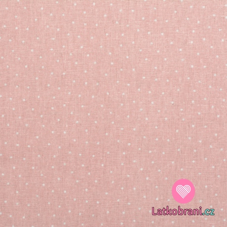 Len potisk bílé puntíčky na růžovém podkladu