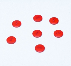 Knoflík kulatý, lesklý, červený