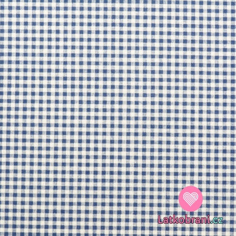 Bavlněné plátno folklorně modro - bílé kostičky
