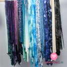 Funkční úplet "mléčné hedvábí" tyrkysovo - bílé nepravidelné proužky