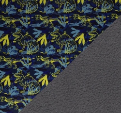 Softshell s fleecem potisk dinosaurus na tmavě modré 